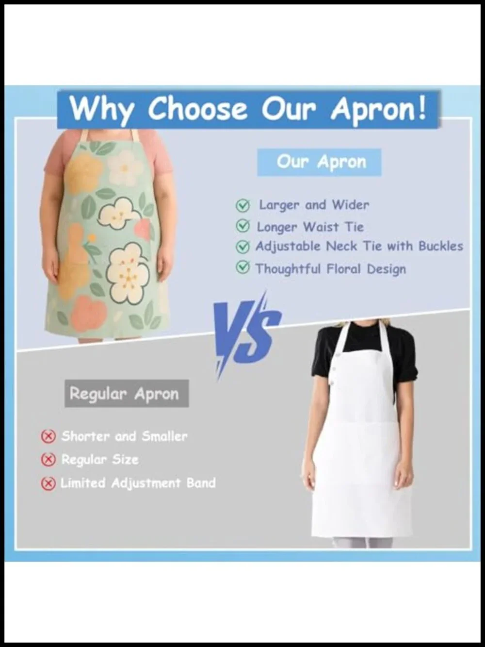 Unisex Plus Size Bib Apron with Pockets - 5 Pockets Adjustable Neck